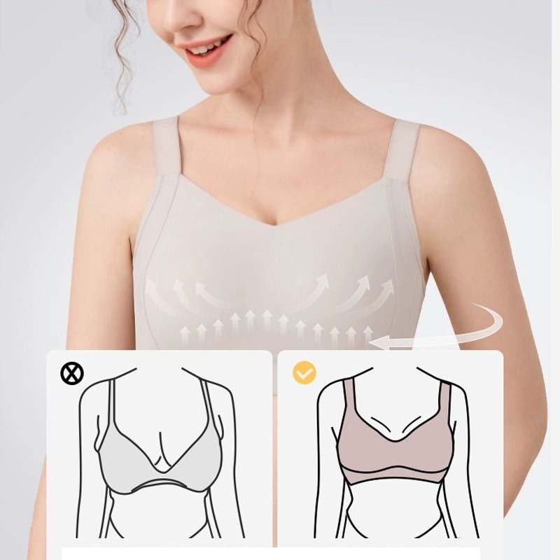 Anti-sagging large breast support bra